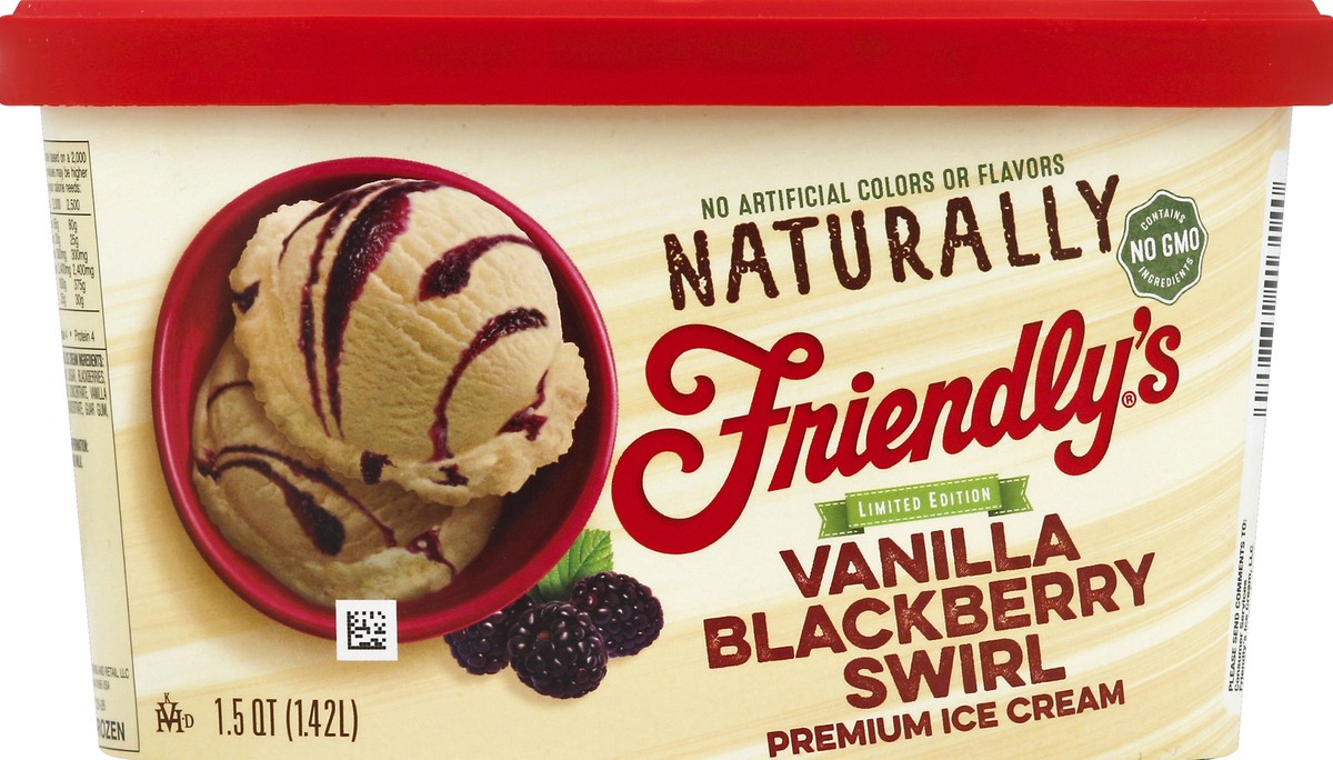 slide 4 of 4, Friendly's Naturally Ice Cream - Vanilla Blackberry Swirl, 48 fl oz