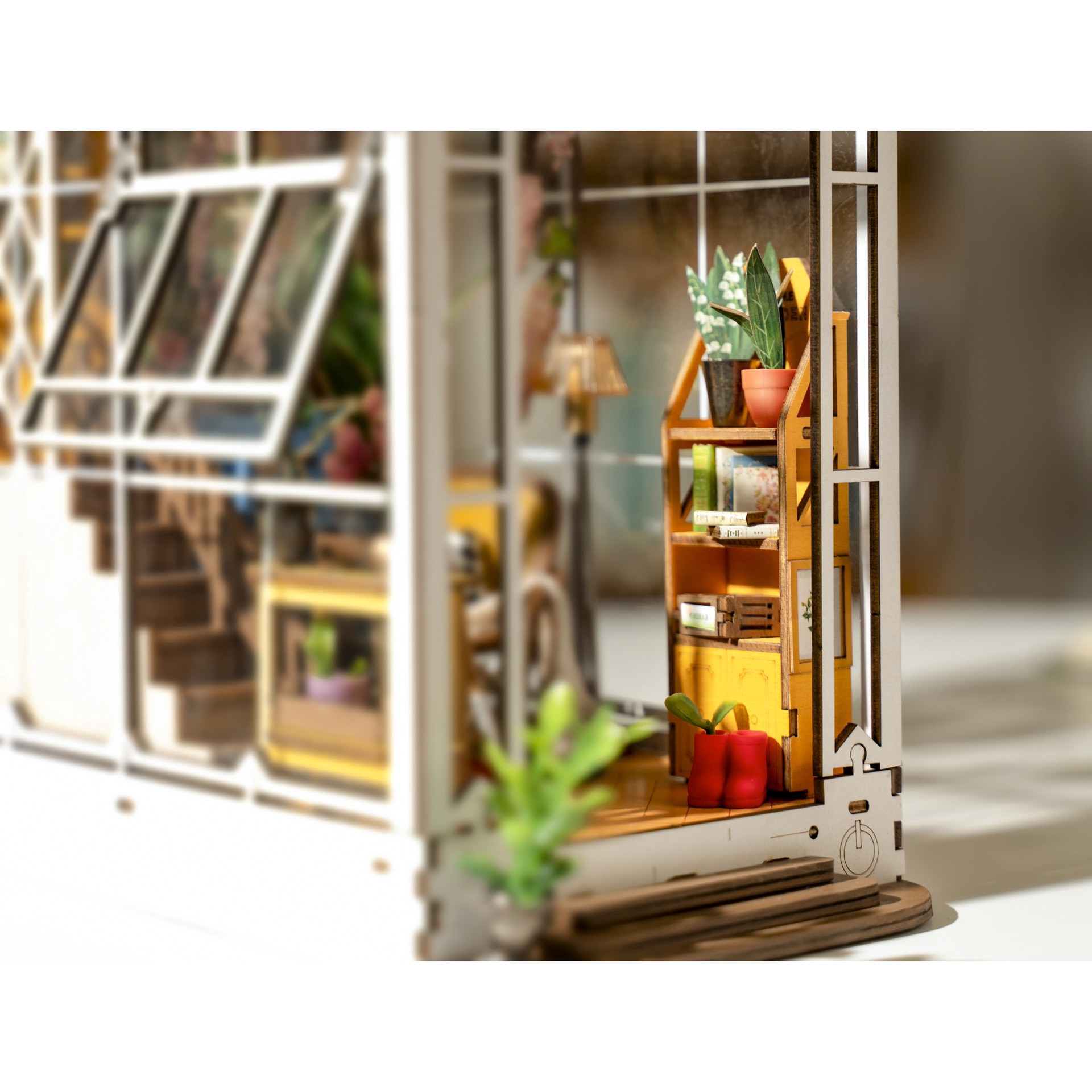 slide 10 of 10, Robotime Rolife Garden House Diy Book Nook Shelf Insert Kit, 8 in x 4.33 in x 9.49 in