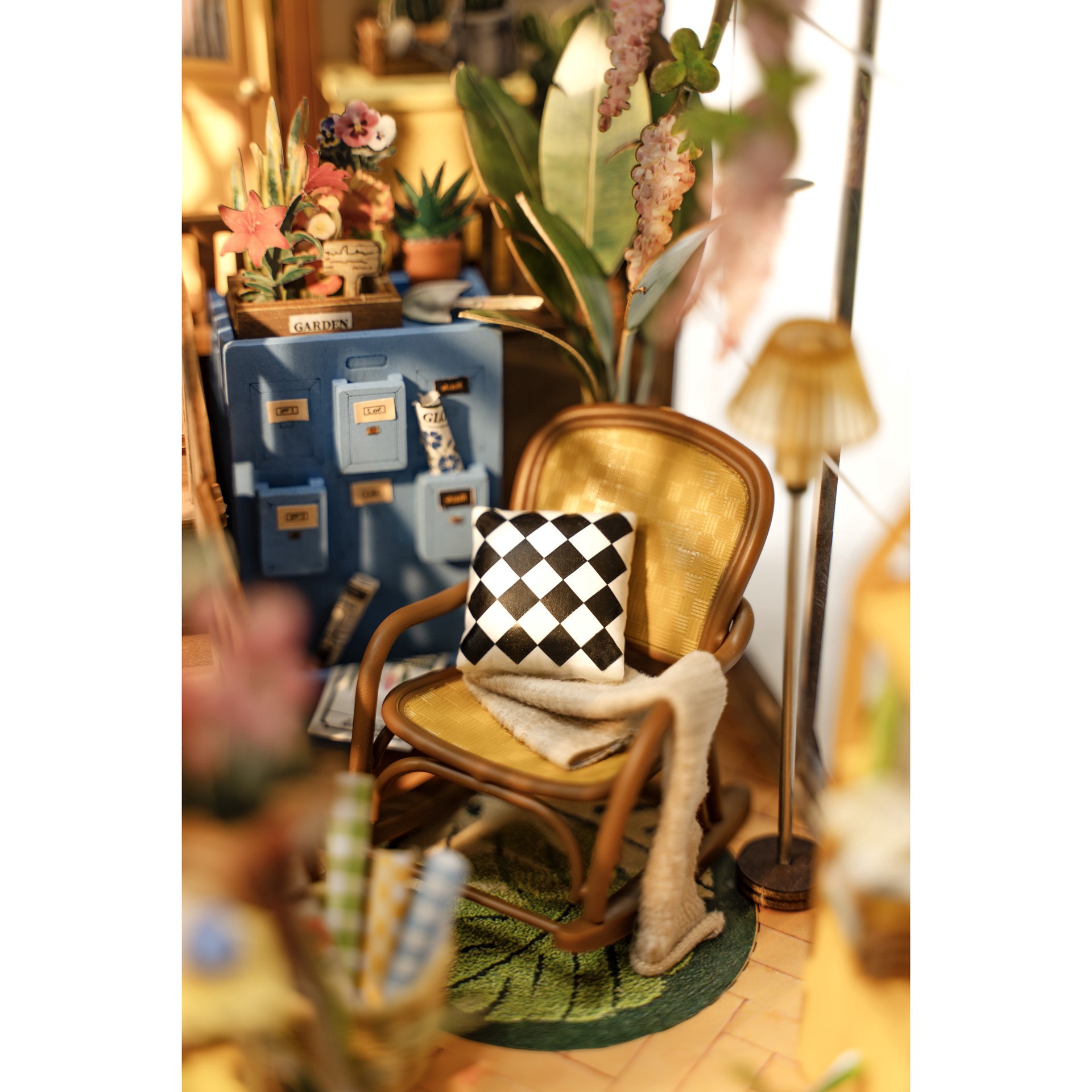 slide 4 of 10, Robotime Rolife Garden House Diy Book Nook Shelf Insert Kit, 8 in x 4.33 in x 9.49 in