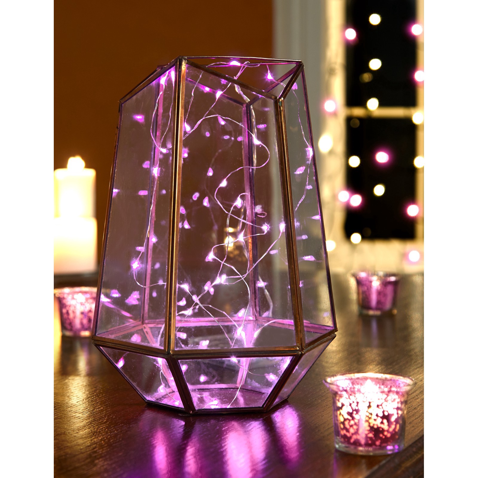 slide 3 of 3, Apothecary & Company Decorative String Lights, Pink, 10 ft