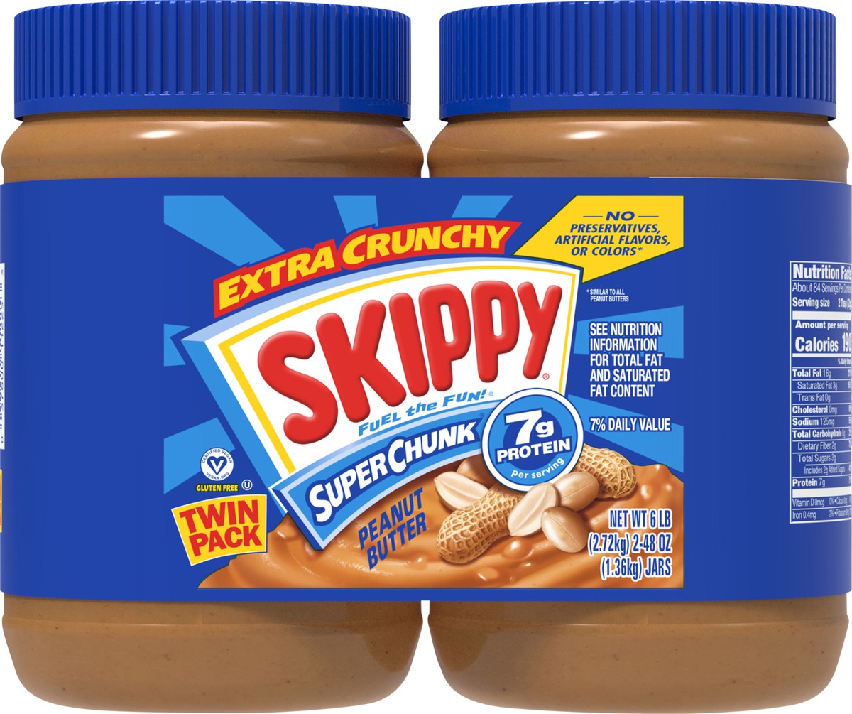 slide 14 of 15, SKIPPY SUPER CHUNK Peanut Butter, 2 ct