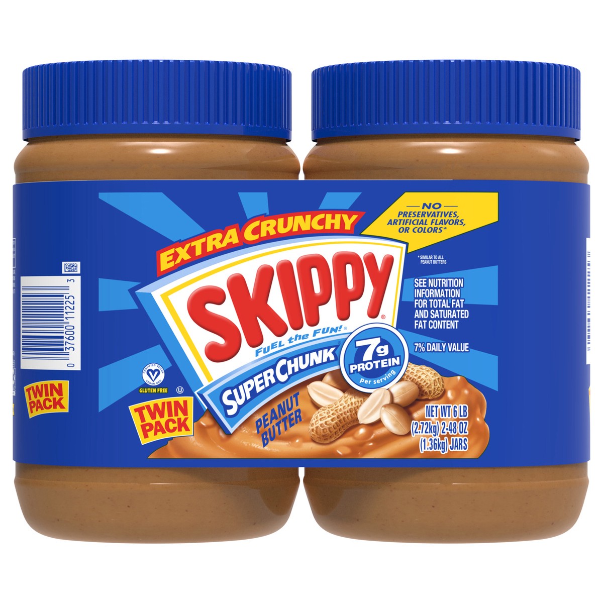 slide 1 of 15, SKIPPY SUPER CHUNK Peanut Butter, 2 ct