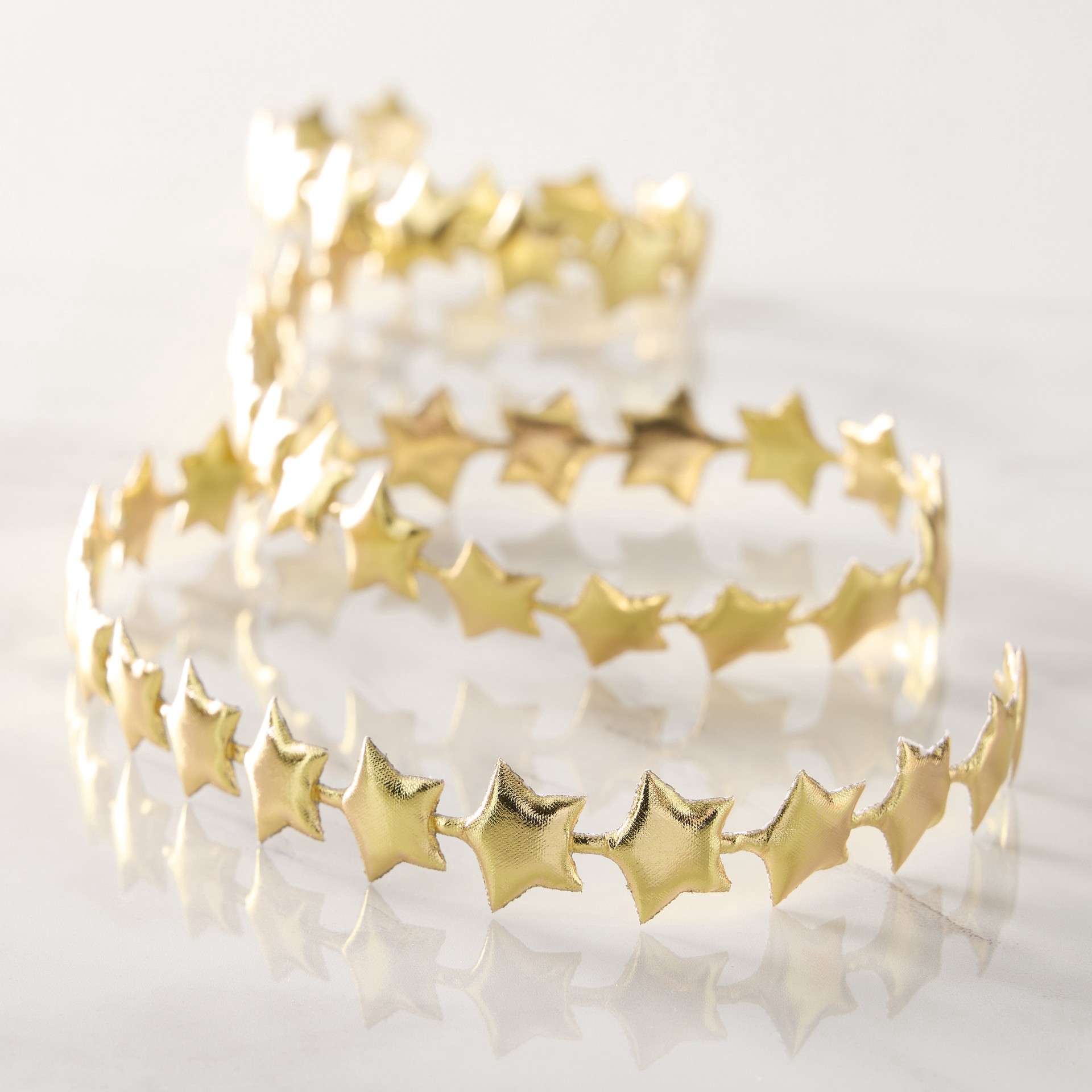 slide 2 of 2, 5/7" X 3yd. Gold Metallic Star Ribbon By Celebrate It Classic, 5/7 in x 3 yd