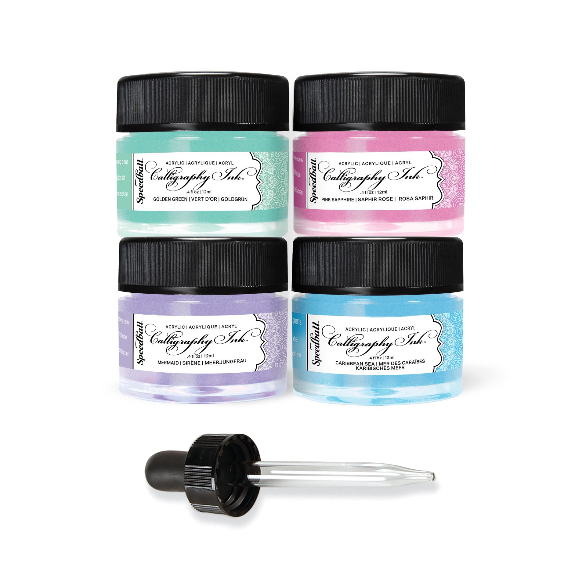 slide 2 of 8, Speedball Iridescent Calligraphy Ink Set, 0.4 fl oz