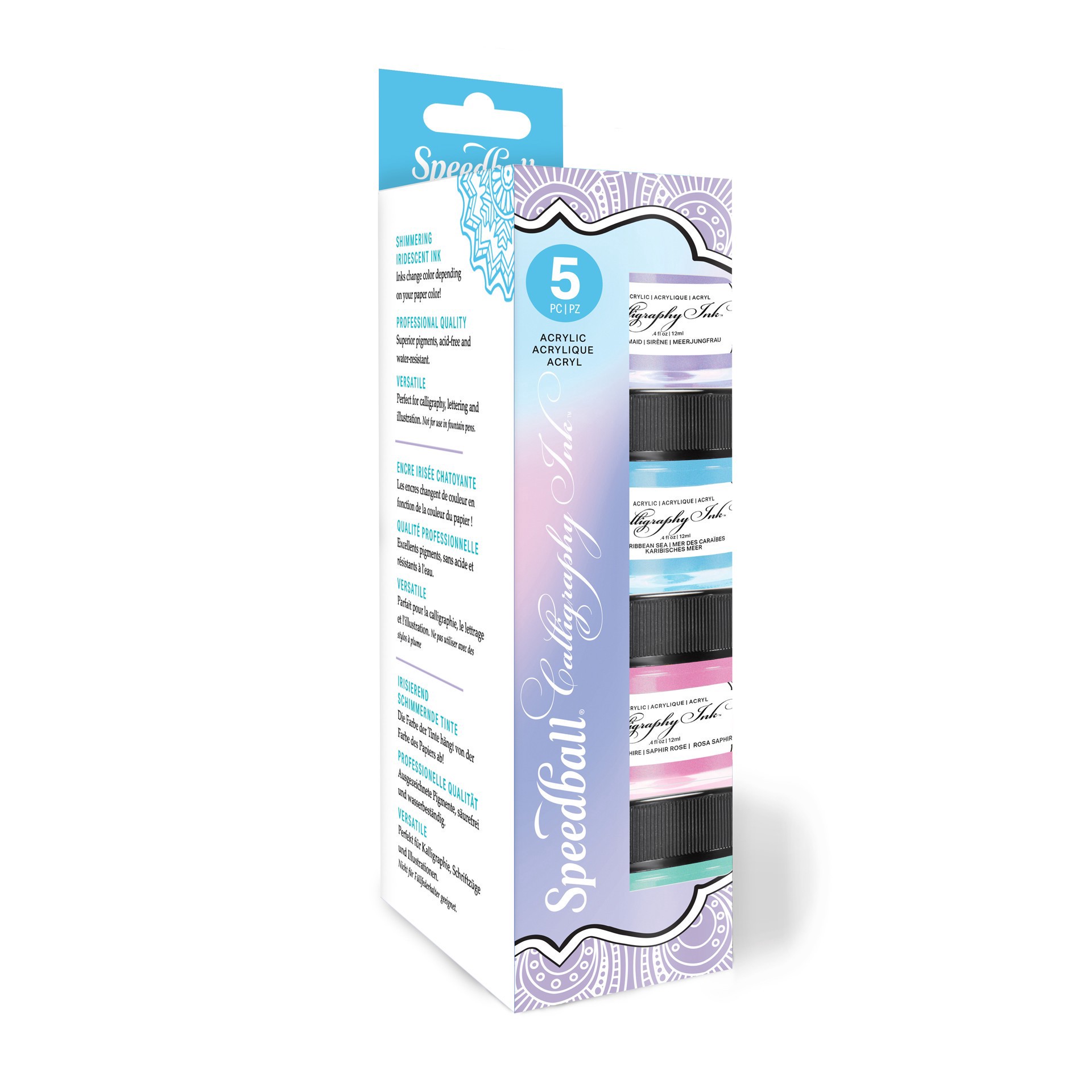 slide 3 of 8, Speedball Iridescent Calligraphy Ink Set, 0.4 fl oz