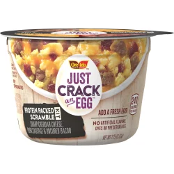 Just Crack an Egg Protein Packed Scramble Breakfast Bowl Kit with Sharp Cheddar Cheese, Pork Sausage and Uncured Bacon Cup