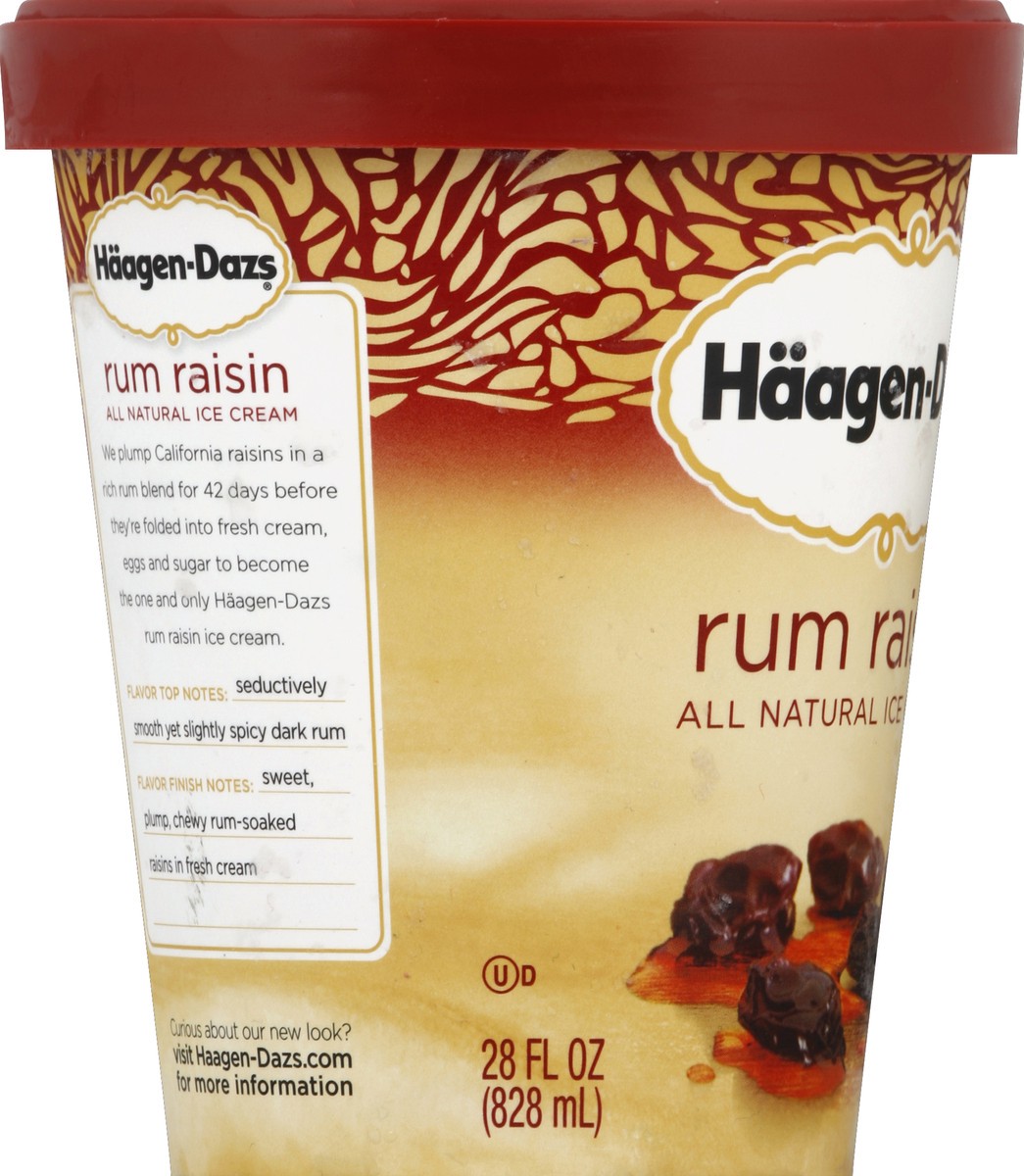 slide 3 of 6, Häagen-Dazs Ice Cream, Rum Raisin, 28 oz