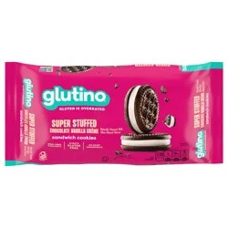 Glutino Gluten Free Super Stuffed Chocolate Vanilla Crème Flavored Sandwich Cookies, 11.1 oz.