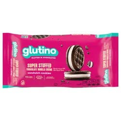 Glutino Gluten Free Super Stuffed Chocolate Vanilla Crème Flavored Sandwich Cookies, 11.1 oz.