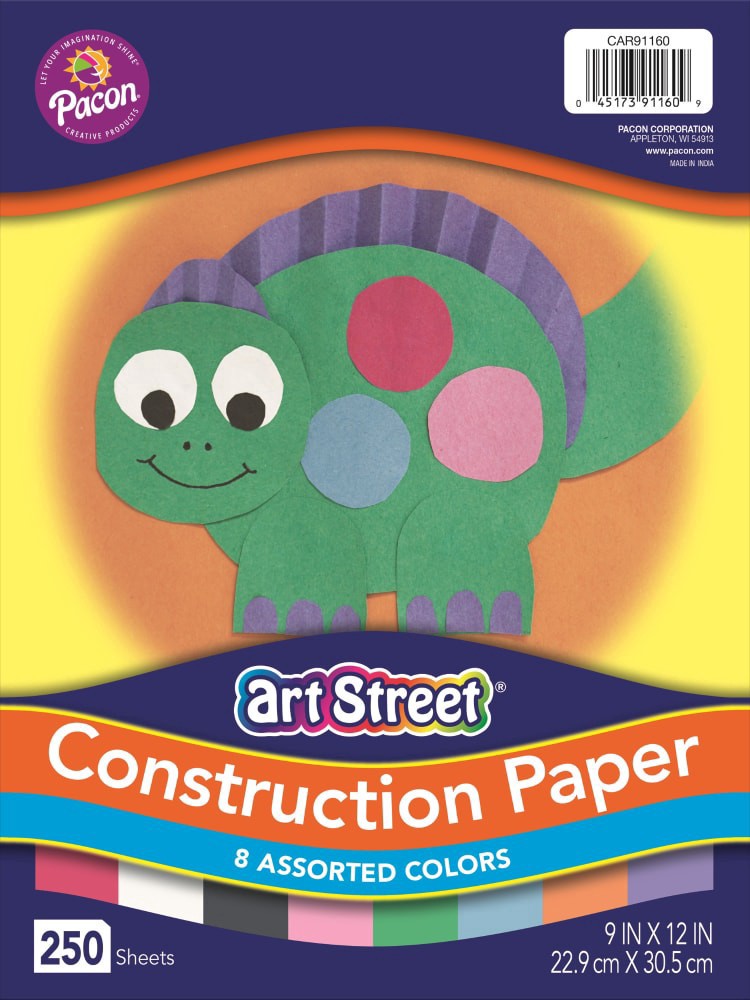 slide 1 of 1, PRANG Construction Paper Assortments, 10 Assorted Colors, 9" x 12", 250 Sheets, 240 ct