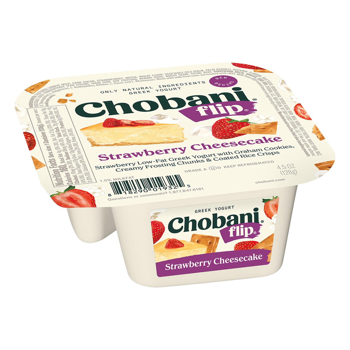 slide 3 of 9, Chobani Flip Strawberry Cheesecake Low Fat Greek Yogurt - 4.5oz, 4.5 oz