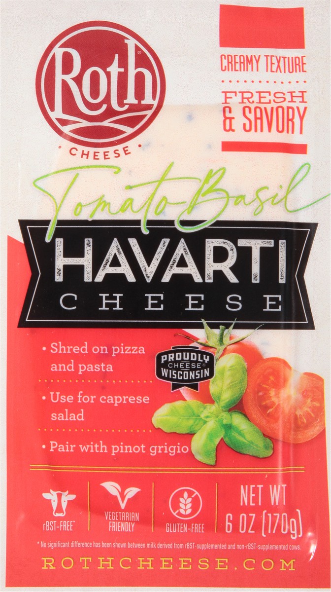 slide 4 of 12, Roth Havarti Tomato Basil Cheese 6 oz, 6 oz