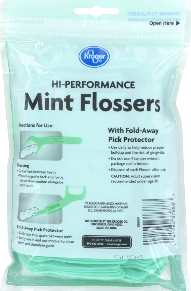 slide 2 of 2, Kroger Hi-Performance Mint Flossers, 150 ct