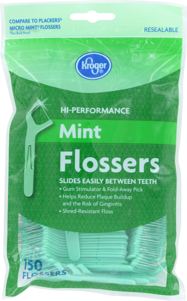 slide 1 of 2, Kroger Hi-Performance Mint Flossers, 150 ct
