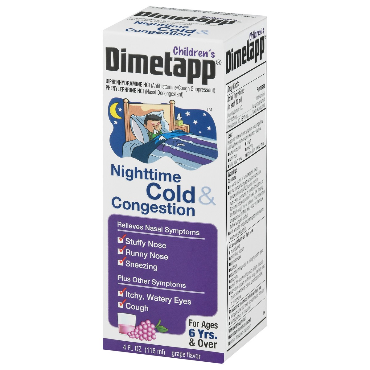 slide 3 of 9, Dimetapp Night Time Childrn Cold/Congestn, 4 fl oz