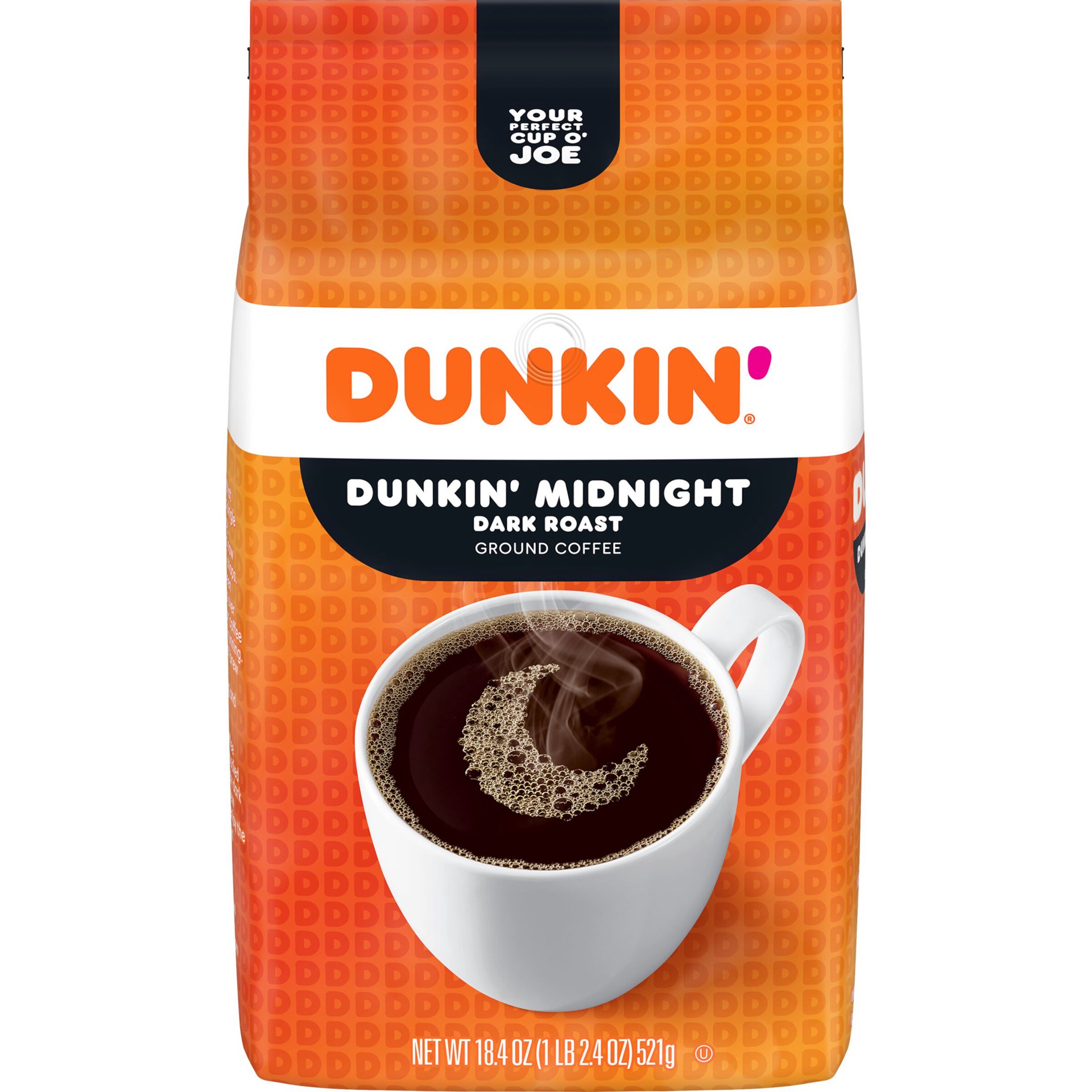 slide 1 of 8, Dunkin' Donuts Dark Roast Ground Coffee, 18.4 oz