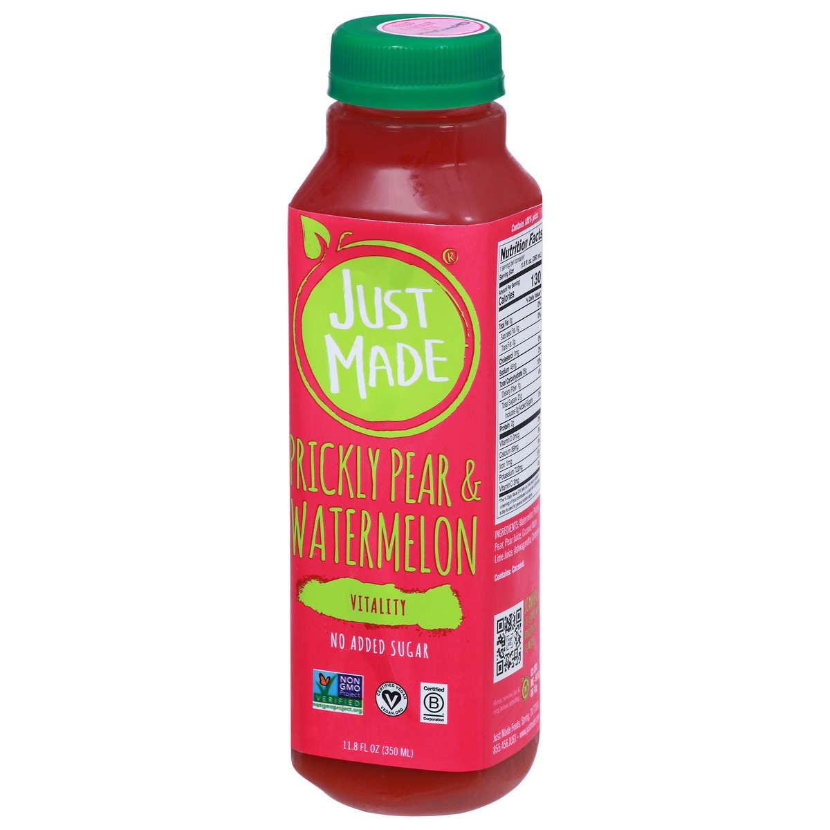 slide 6 of 9, Just Made Vitality Prickly Pear & Watermelon Fruit & Vegetable Drinks 11.8 fl oz, 11.8 fl oz