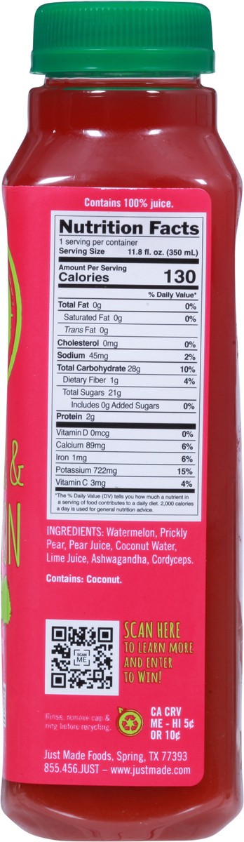 slide 4 of 9, Just Made Vitality Prickly Pear & Watermelon Fruit & Vegetable Drinks 11.8 fl oz, 11.8 fl oz