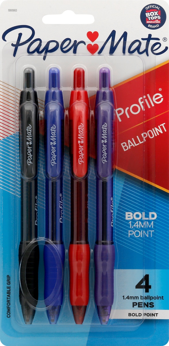 slide 7 of 8, Paper Mate Bold Point Click Pen, 4 ct
