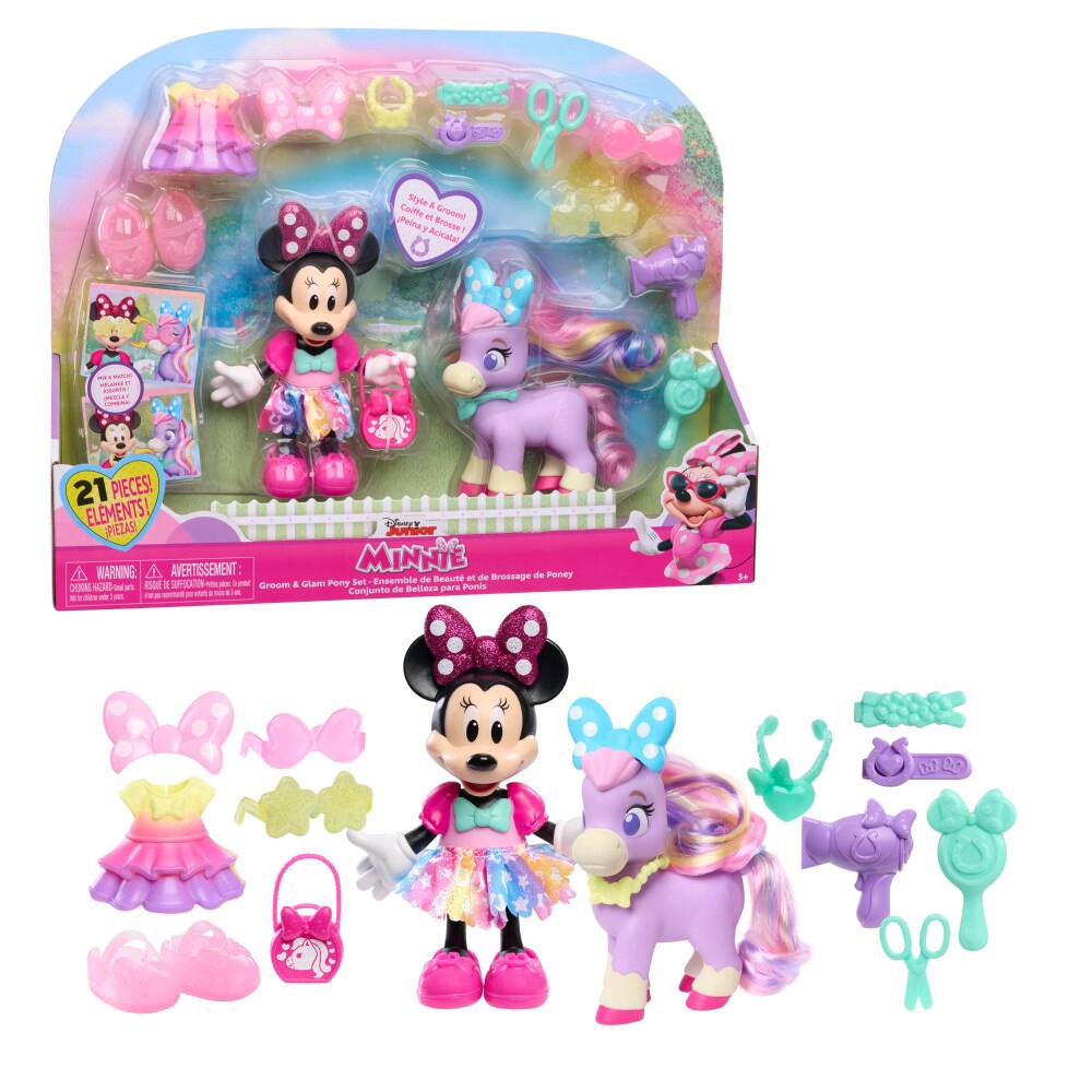 slide 1 of 3, Disney Junior Minnie Mouse Groom & Glam Pony Set, 1 ct