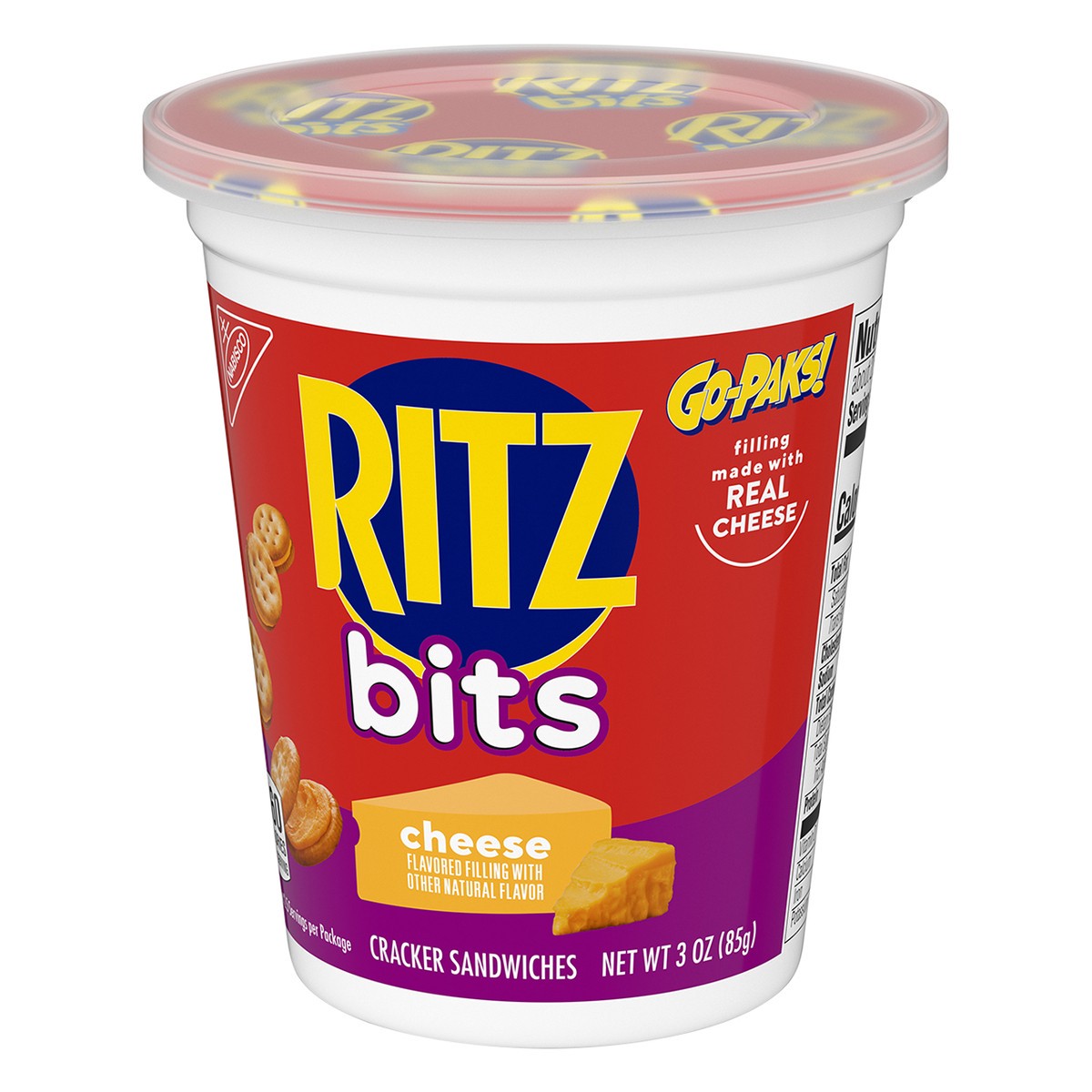 slide 6 of 9, RITZ Bits Cheese Sandwich Crackers, Go-Pak, 3 oz, 3 oz