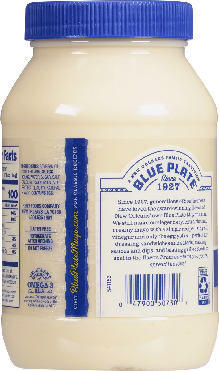 slide 7 of 9, Blue Plate Real Mayonnaise 30 fl oz, 30 fl oz