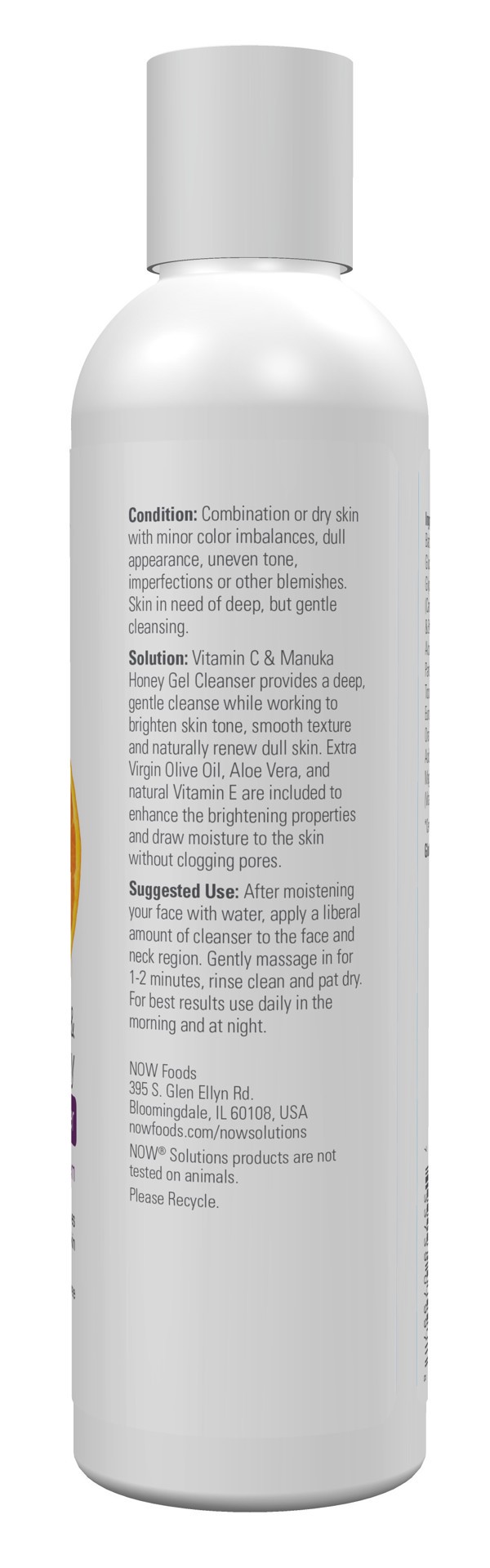 slide 4 of 5, Now Naturals Vit C+ Manuka Honey Cleanser, 8 oz