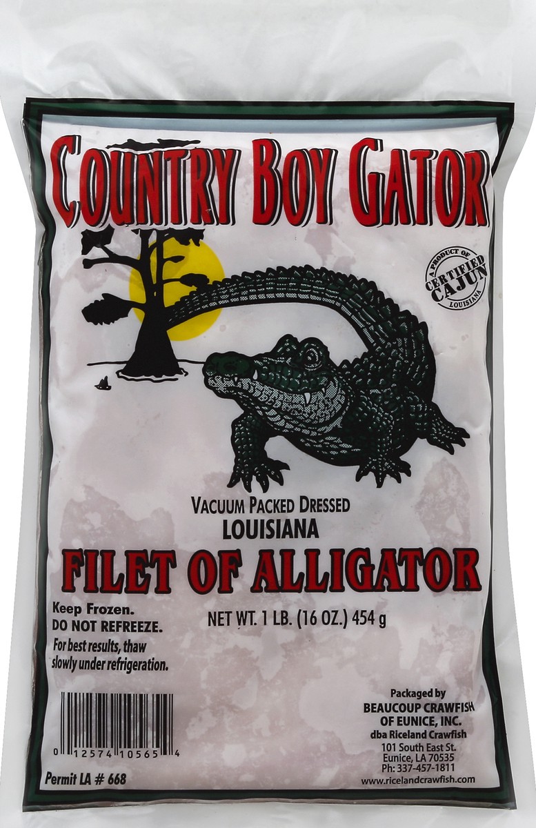 slide 5 of 5, Country Boy Gator Filet Of Alligator, 1 lb