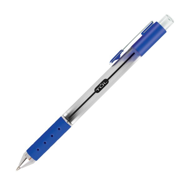 slide 2 of 2, TUL Retractable Gel Pens, Bold Point, Silver Barrel, Blue Ink, Pack Of 4 Pens, 4 ct