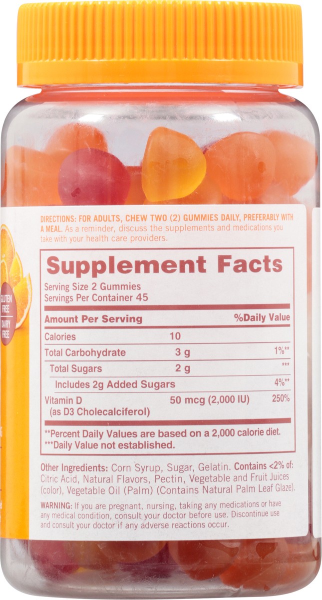 slide 3 of 9, Sundown 50 Mcg Gummies Strawberry, Orange & Lemon Flavored Vitamin D3 90 Gummies, 90 ct