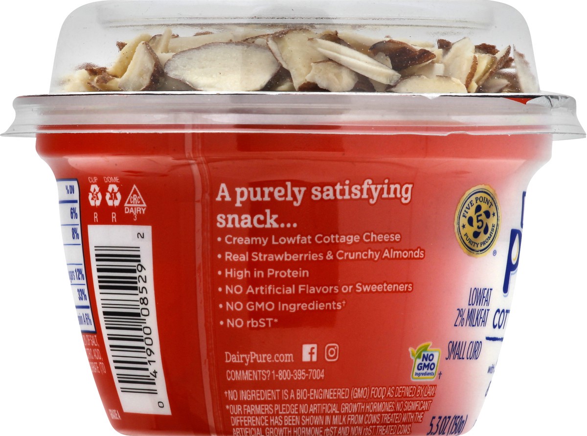 slide 7 of 9, Dairy Pure Strawberry Almd Cottage Cheese, 5.3 oz