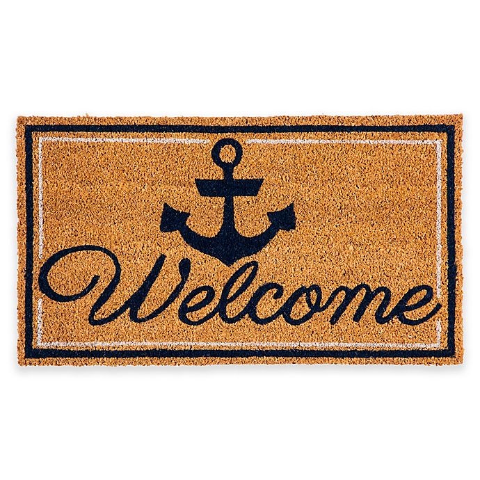 slide 1 of 1, Evergreen Welcome Anchor 16 x 28'' Coir Door Mat Insert'', 1 ct