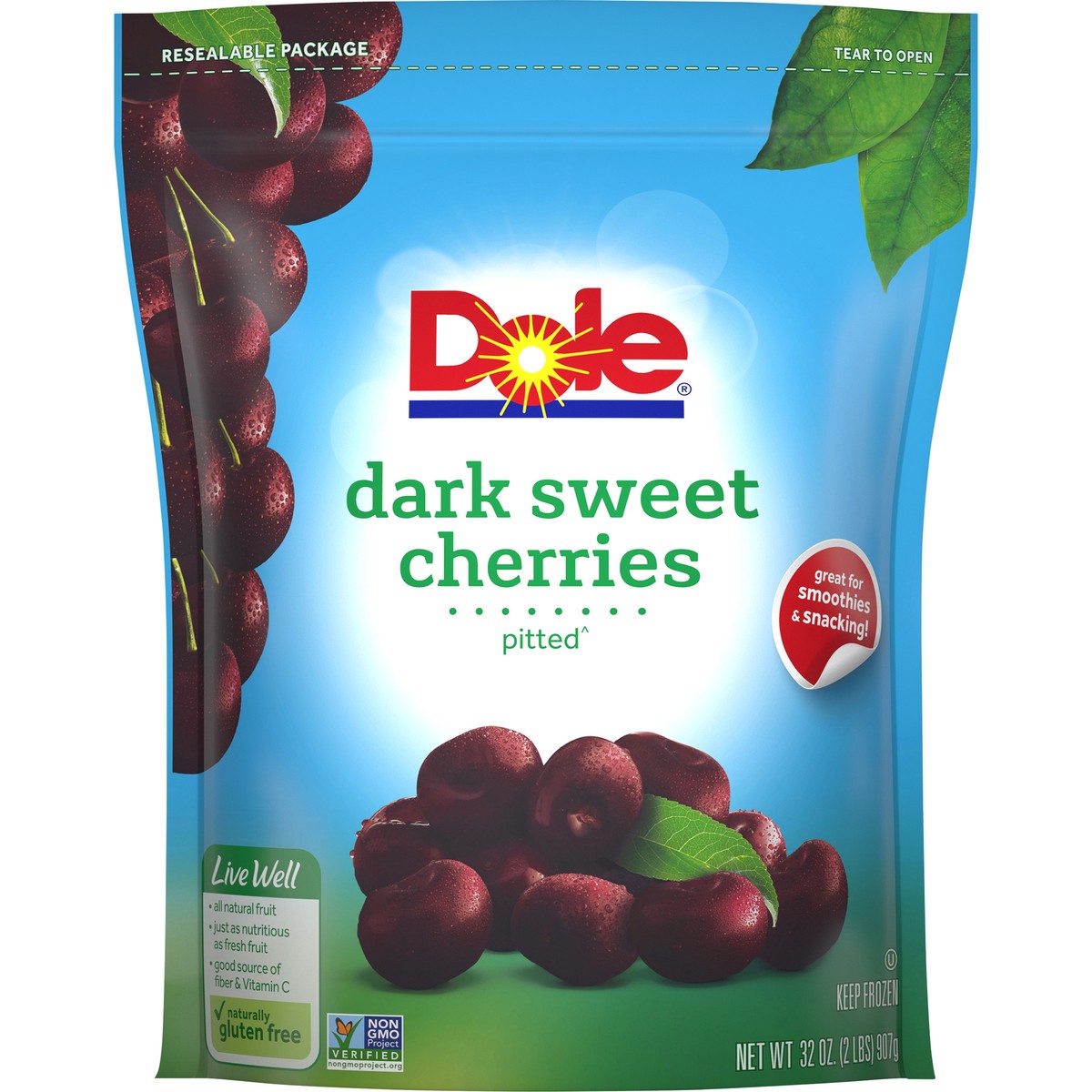 slide 3 of 9, Dole Dark Sweet Cherries, 32 oz