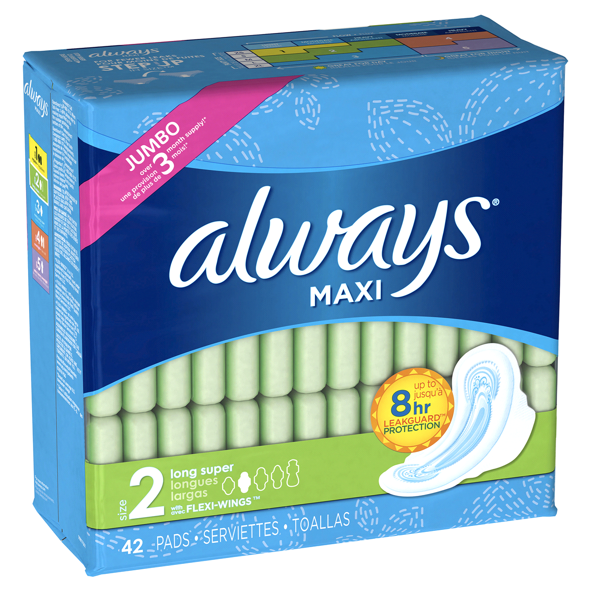 Always Maxi Size 2 Long Super Pads With Wings Unscented | Shipt