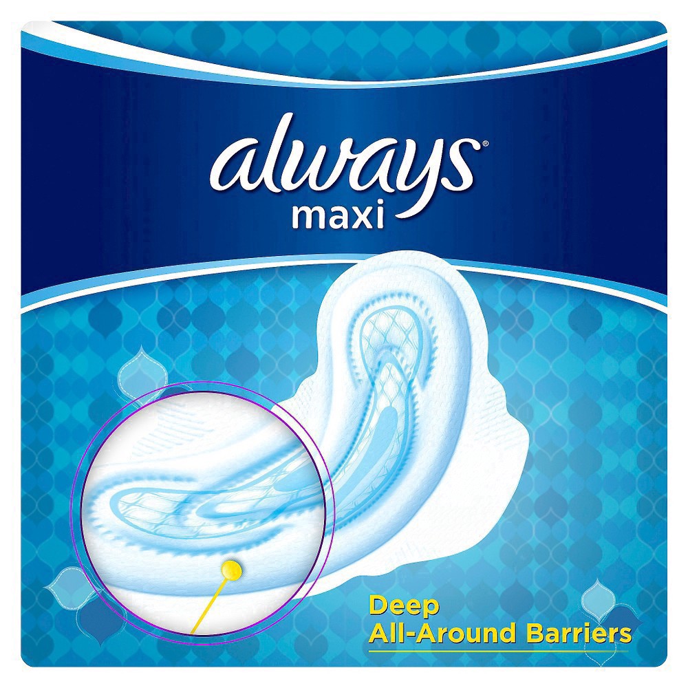slide 82 of 82, Always Maxi Size 2 Long Super Pads With Wings Unscented, 42 ct