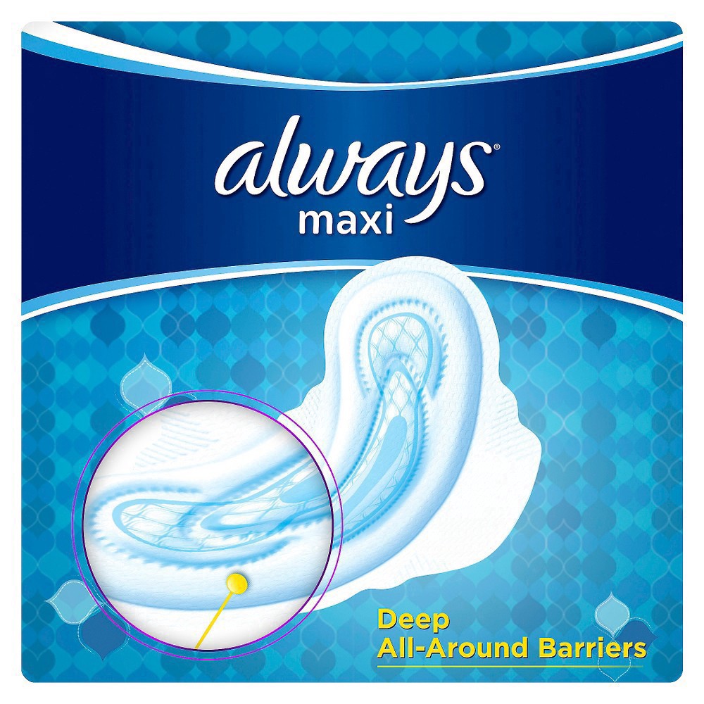 slide 55 of 82, Always Maxi Size 2 Long Super Pads With Wings Unscented, 42 ct