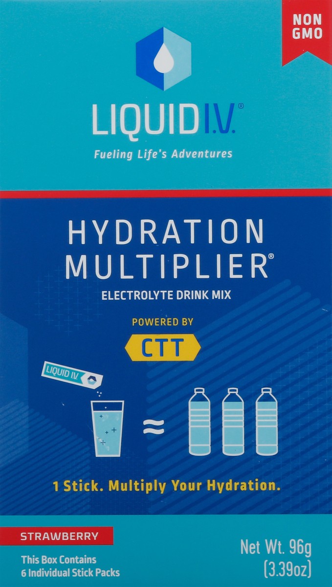 slide 2 of 14, Liquid I.V. Hydration Multiplier Electrolyte Powder Packet Drink Mix, Strawberry- 3.38 oz, 6 ct