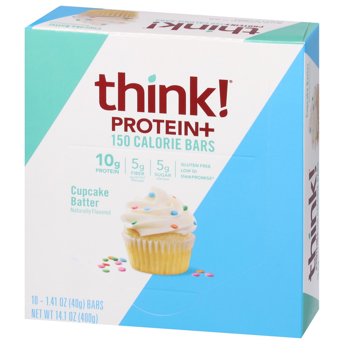 slide 2 of 12, think! Protein+ Cupcake Batter 150 Calorie Bars 10 - 1.41 oz Bars, 10 ct