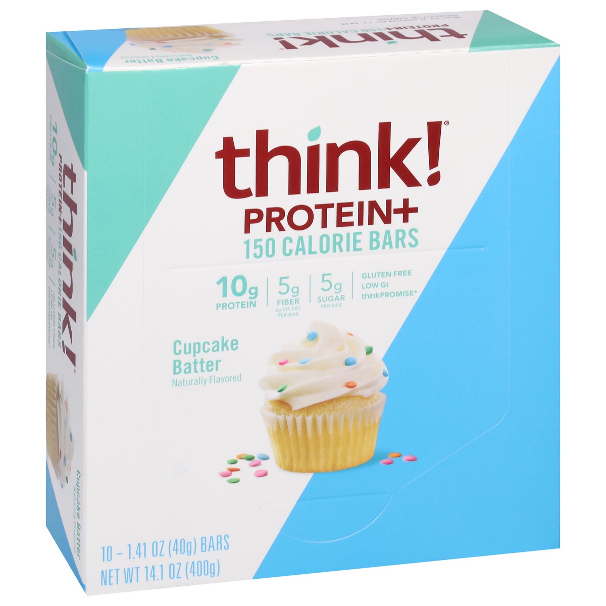 slide 8 of 12, think! Protein+ Cupcake Batter 150 Calorie Bars 10 - 1.41 oz Bars, 10 ct