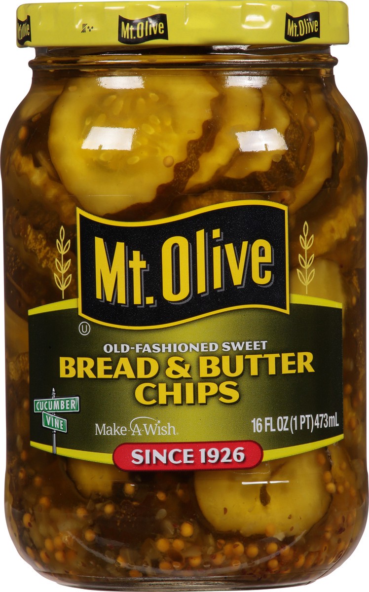 slide 9 of 12, Mt. Olive Bread & Butter Chips Pickles 16 fl oz Jar, 16 fl oz