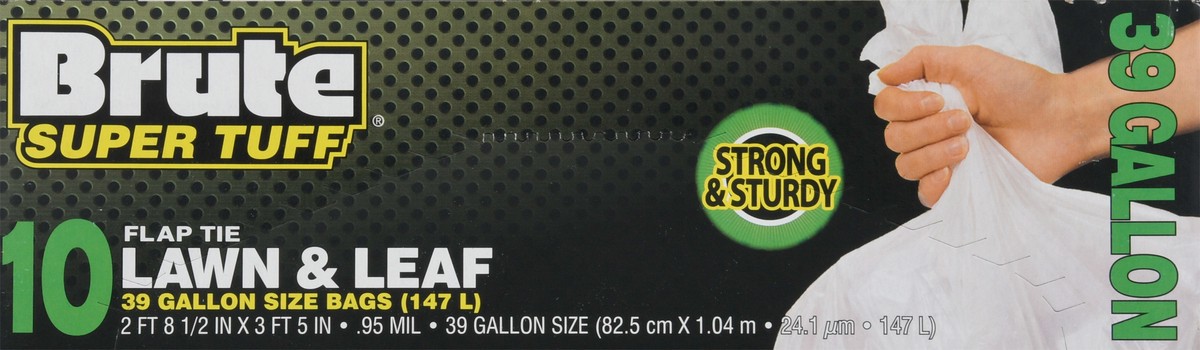 slide 3 of 12, BRUTE Super Tuff 39 Gallon Size Lawn & Leaf Flap Tie Bags 10 ea, 10 ct