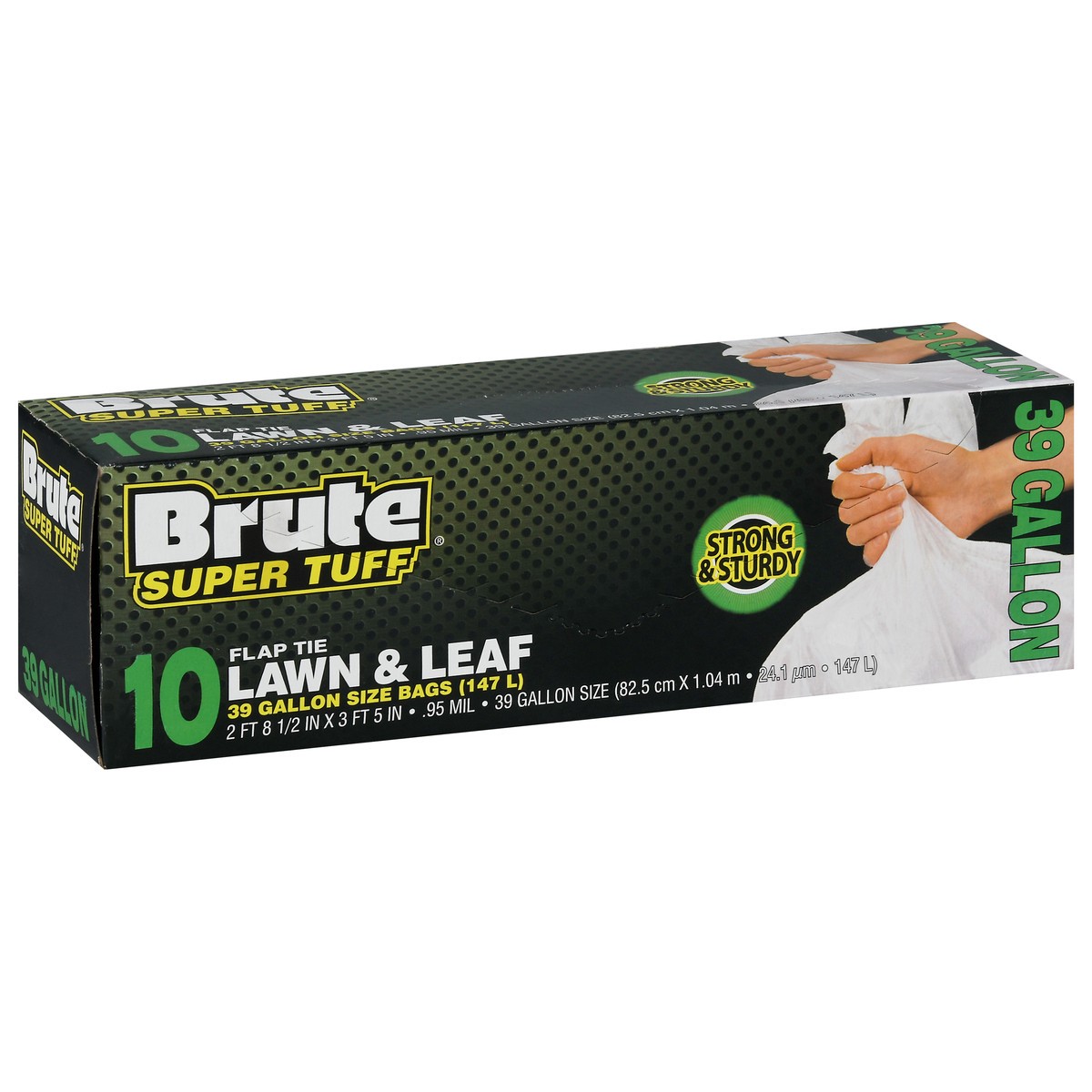 slide 8 of 12, BRUTE Super Tuff 39 Gallon Size Lawn & Leaf Flap Tie Bags 10 ea, 10 ct