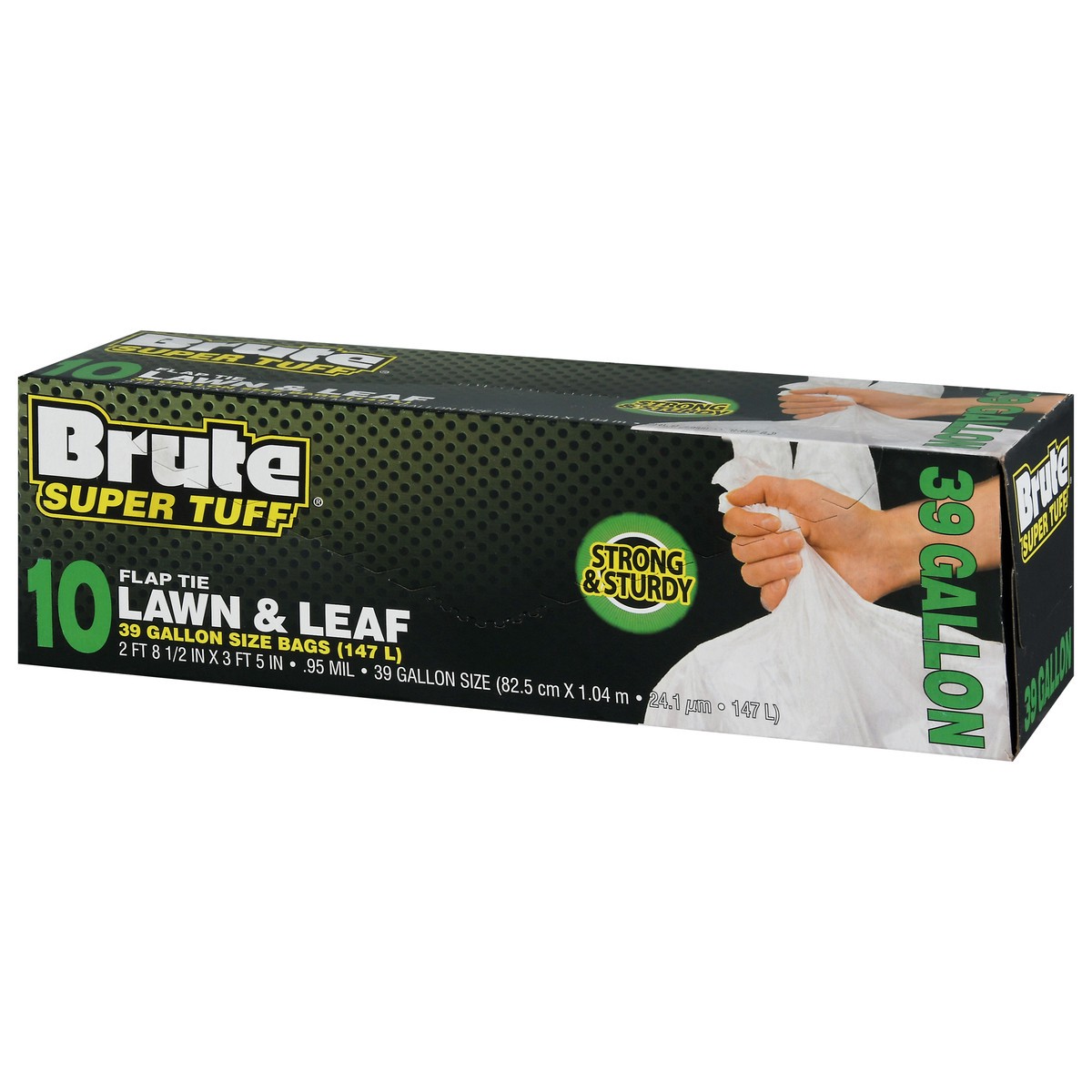 slide 9 of 12, BRUTE Super Tuff 39 Gallon Size Lawn & Leaf Flap Tie Bags 10 ea, 10 ct