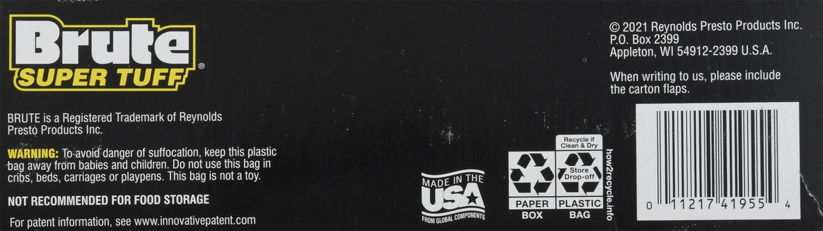 slide 12 of 12, BRUTE Super Tuff 39 Gallon Size Lawn & Leaf Flap Tie Bags 10 ea, 10 ct