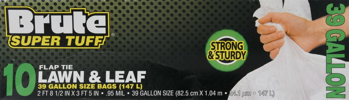 slide 10 of 12, BRUTE Super Tuff 39 Gallon Size Lawn & Leaf Flap Tie Bags 10 ea, 10 ct