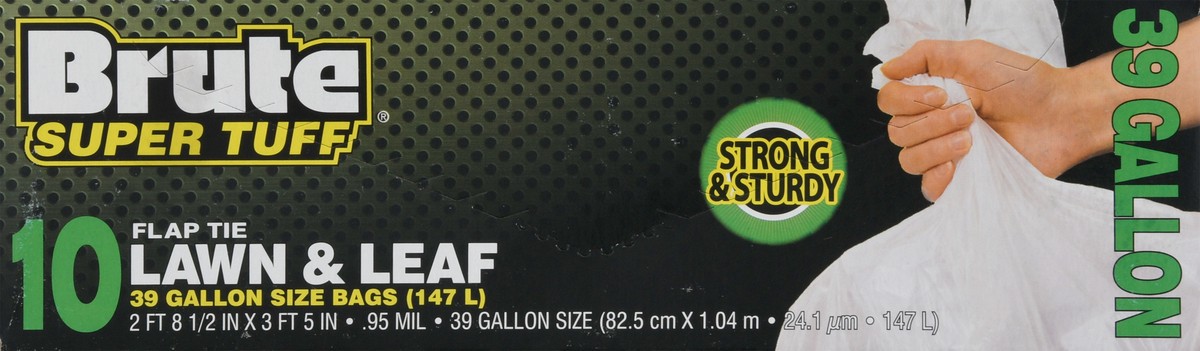 slide 5 of 12, BRUTE Super Tuff 39 Gallon Size Lawn & Leaf Flap Tie Bags 10 ea, 10 ct