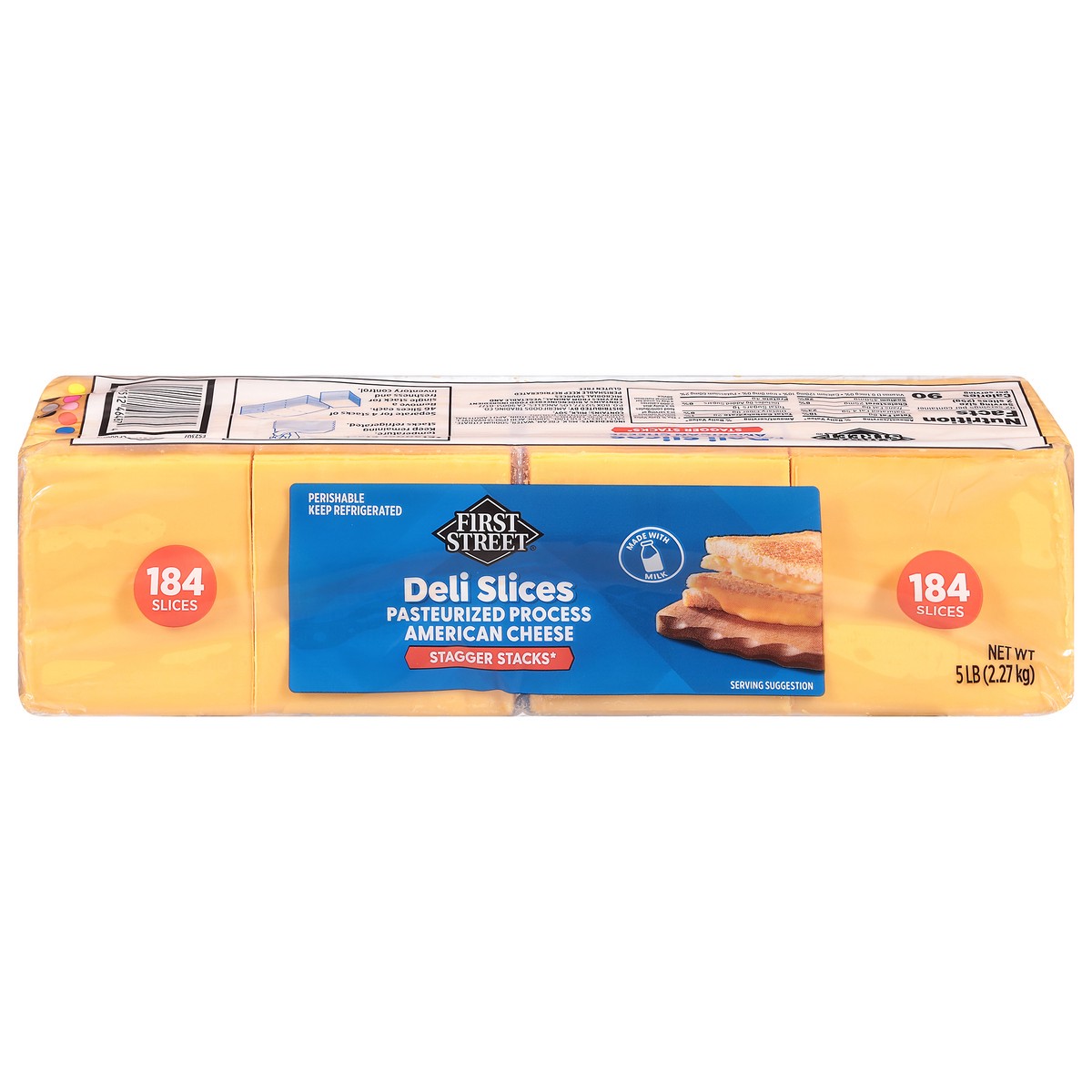 slide 4 of 4, First Street Sliced American Cheese, 5 lb