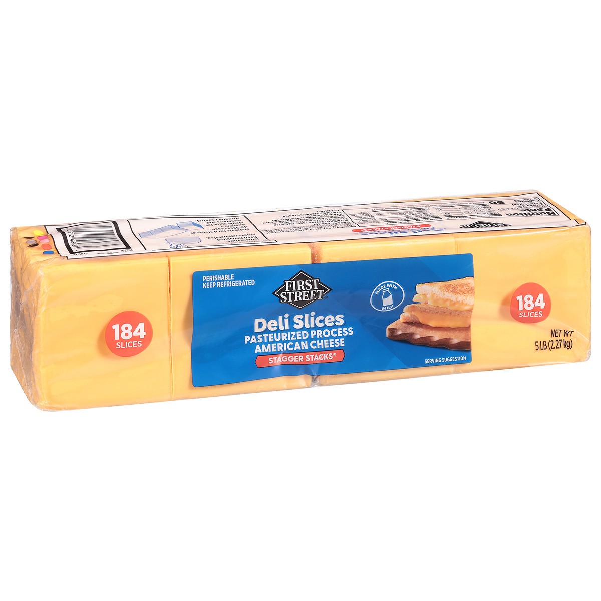 slide 3 of 4, First Street Sliced American Cheese, 5 lb