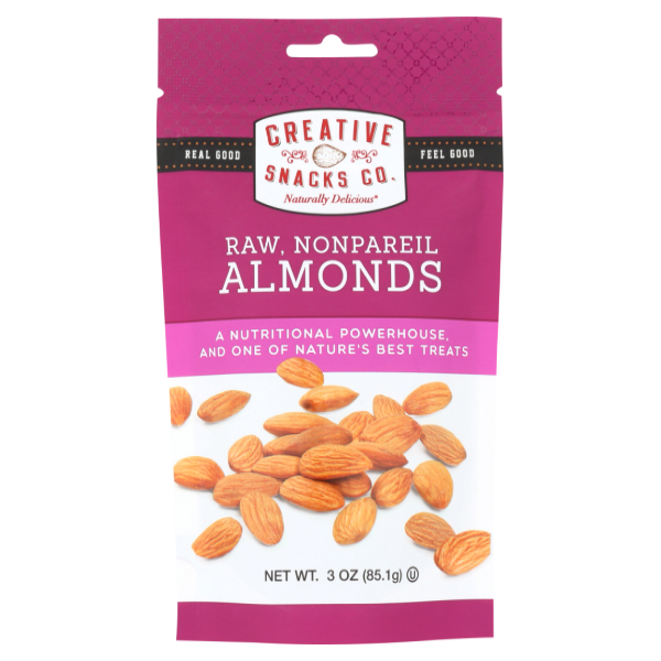 slide 1 of 2, Creative Snacks Co. Almonds, 3 oz