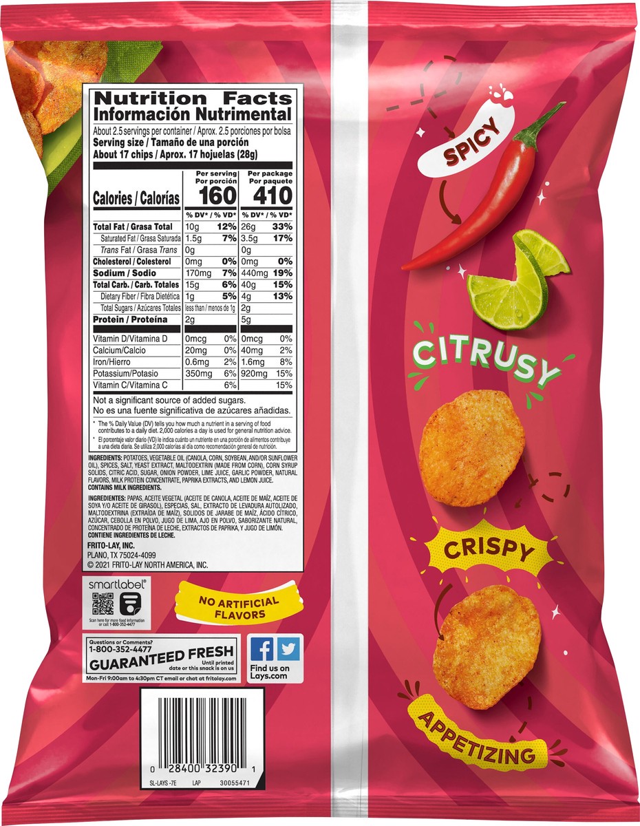 slide 2 of 3, Lay's Potato Chips Chile Limon 2 5/8 Oz, 2.62 oz